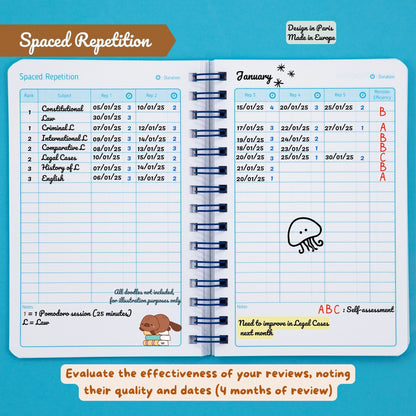 cozygloo Planner Étudiant Quotidien Non Daté | Daily To-Do List | Révisions Examen Concours | Technique Pomodoro