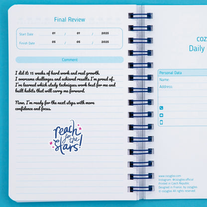 cozygloo Planner Étudiant Quotidien Non Daté | Daily To-Do List | Révisions Examen Concours | Technique Pomodoro