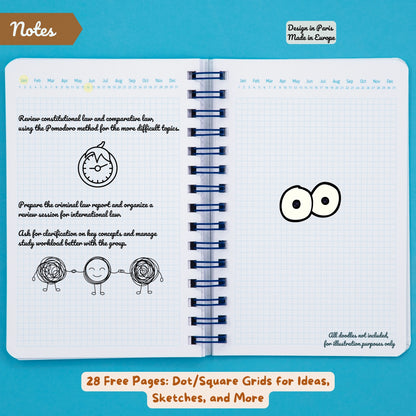 cozygloo Planner Étudiant Quotidien Non Daté | Daily To-Do List | Révisions Examen Concours | Technique Pomodoro