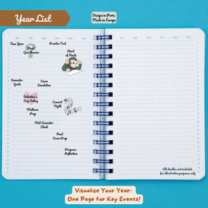 cozygloo Planner Étudiant Quotidien Non Daté | Daily To-Do List | Révisions Examen Concours | Technique Pomodoro
