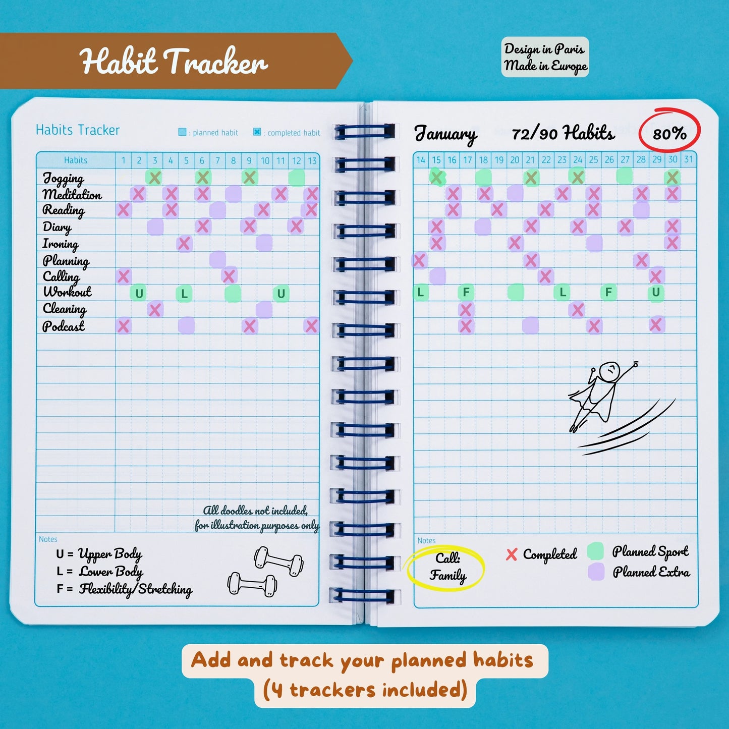 cozygloo Planner Étudiant Quotidien Non Daté | Daily To-Do List | Révisions Examen Concours | Technique Pomodoro