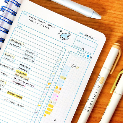 cozygloo Planner Étudiant Quotidien Non Daté | Daily To-Do List | Révisions Examen Concours | Technique Pomodoro